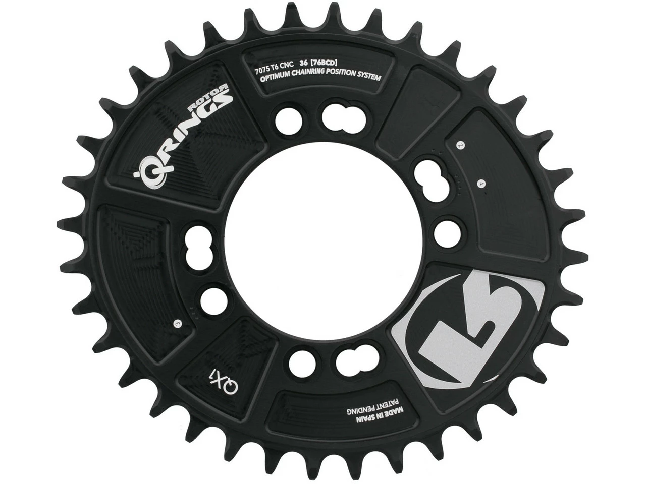 Rotor Kettenblatt QX1 MTB, 4-Arm, Q-Rings, 76 Mm Lochkreis 3 Rotor Kettenblatt QX1 MTB, 4-Arm, Q-Rings, 76 Mm Lochkreis