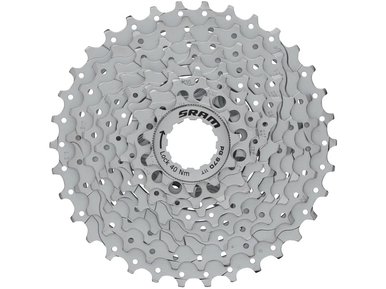 SRAM PG-970 Kassette + PC 971 Kette 9-fach Verschleißset 4 SRAM PG-970 Kassette + PC 971 Kette 9-fach Verschleißset – Bild 2