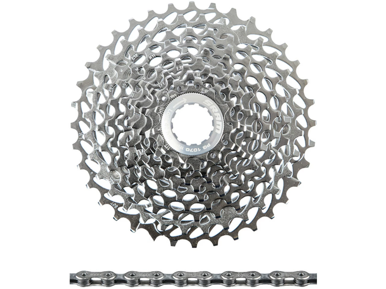 SRAM Force/Rival/X9 PG-1070 Kassette + PC-1071 Kette 10-fach Verschleißset 3 SRAM Force/Rival/X9 PG-1070 Kassette + PC-1071 Kette 10-fach Verschleißset