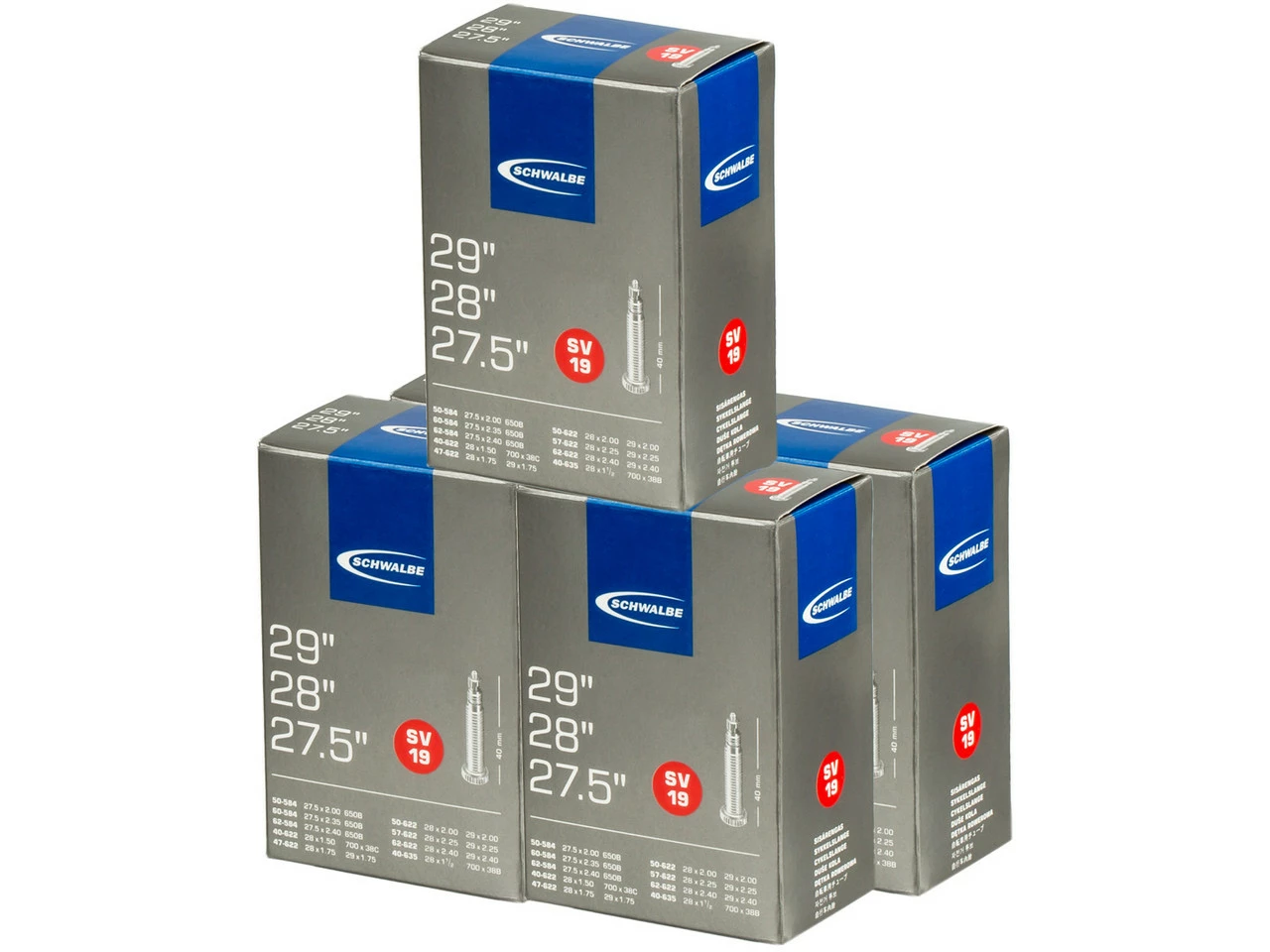 Schwalbe Schlauch 19 Für 27,5" / 28" / 29" - 5 Stück 3 Schwalbe Schlauch 19 Für 27,5" / 28" / 29" - 5 Stück