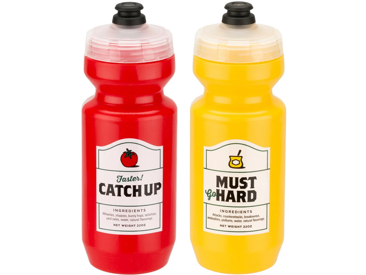 Spurcycle Catchup 650 Ml + Must Go Hard 650 Ml Trinkflaschen-Set 3 Spurcycle Catchup 650 Ml + Must Go Hard 650 Ml Trinkflaschen-Set