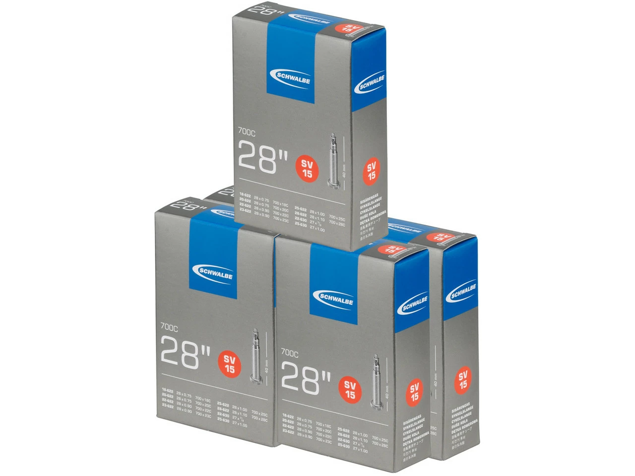 Schwalbe Schlauch 15 Für 28" - 5 Stück 3 Schwalbe Schlauch 15 Für 28" - 5 Stück