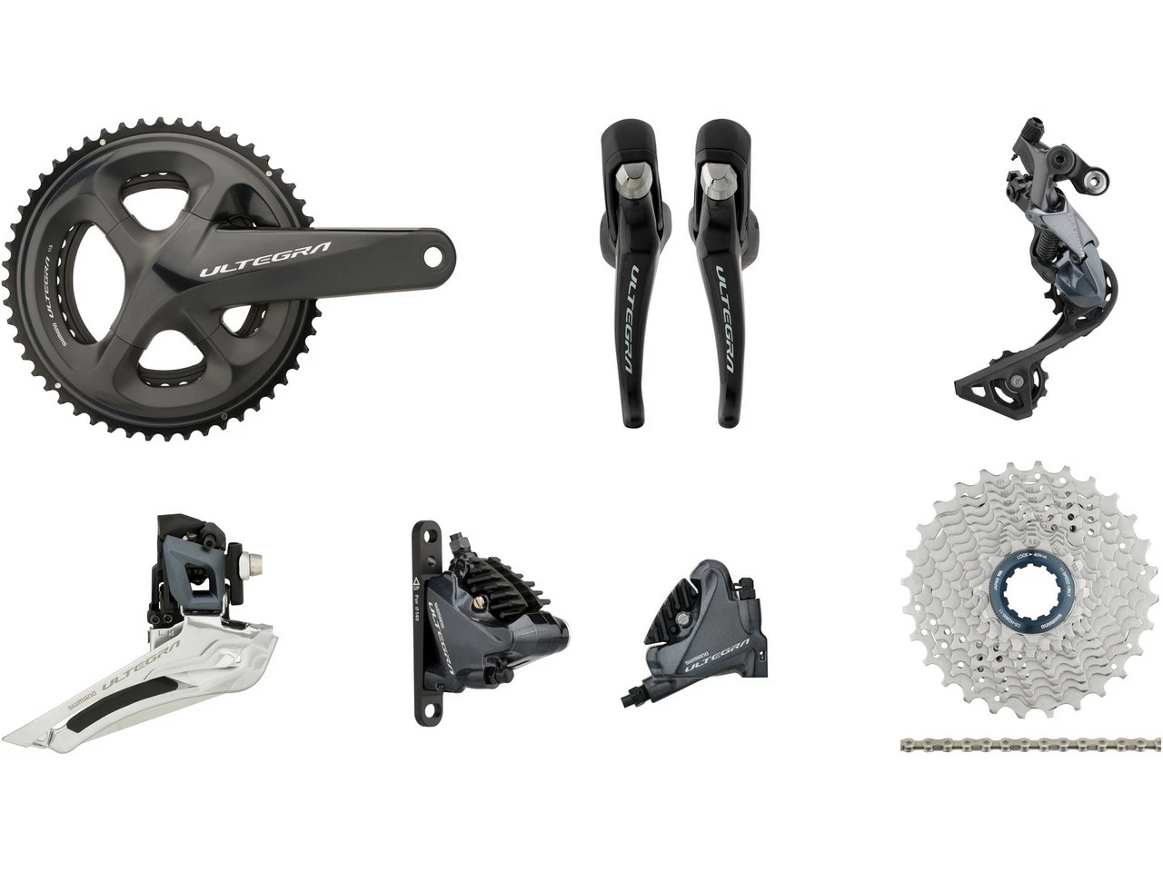 Shimano Ultegra R8000 Gruppe 2x11 39-53 Mit Scheibenbremse 3 Shimano Ultegra R8000 Gruppe 2x11 39-53 Mit Scheibenbremse