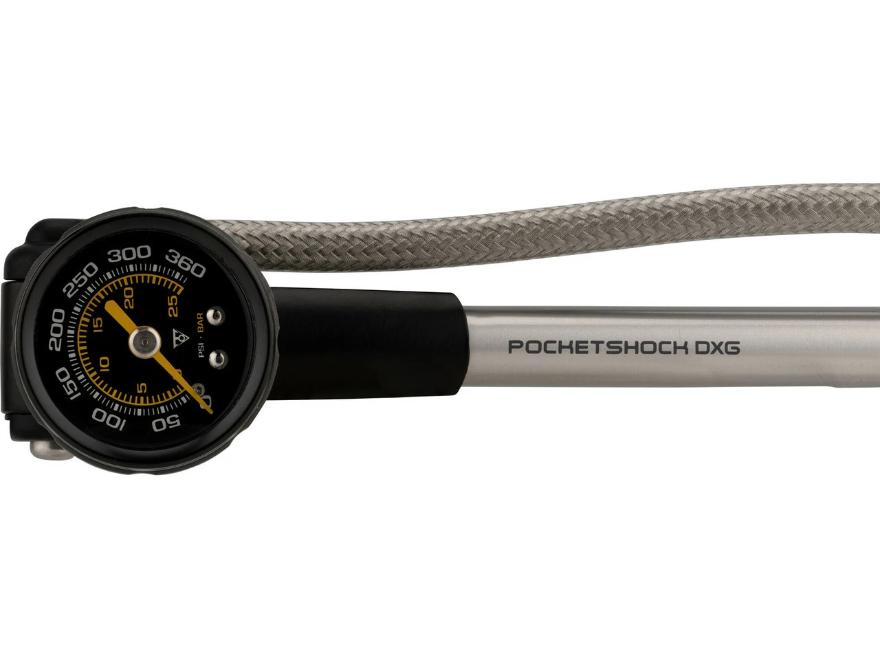 Topeak PocketShock DXG XL Dämpferpumpe Mit Stahlflexschlauch 4 Topeak PocketShock DXG XL Dämpferpumpe Mit Stahlflexschlauch – Bild 2
