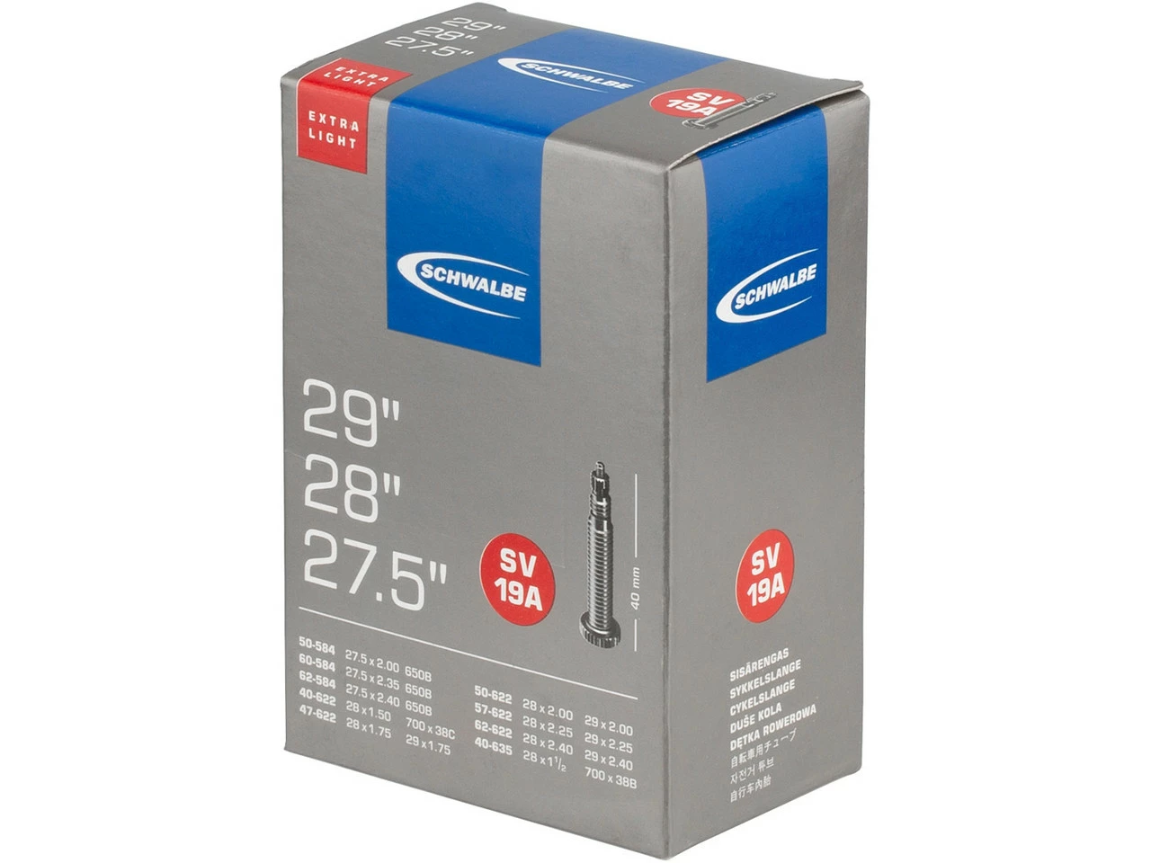 Schwalbe Schlauch 19A Extralight Für 27,5" / 28" / 29" 4 Schwalbe Schlauch 19A Extralight Für 27,5" / 28" / 29" – Bild 2