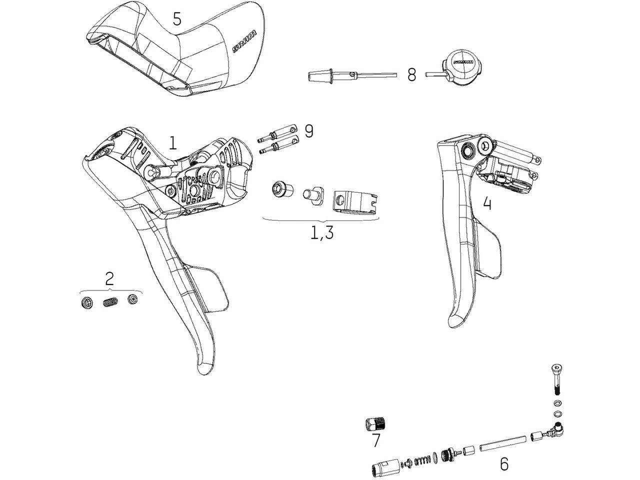SRAM Ersatzteile Red / Force ETap AXS HRD Schaltbremshebel 3 SRAM Ersatzteile Red / Force ETap AXS HRD Schaltbremshebel