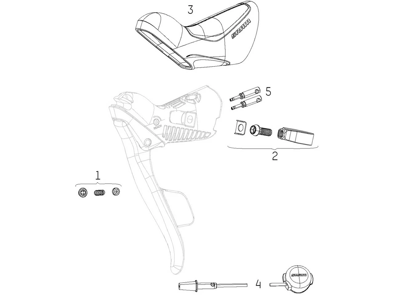SRAM Ersatzteile Red / Force ETap AXS Schaltbremshebel 3 SRAM Ersatzteile Red / Force ETap AXS Schaltbremshebel