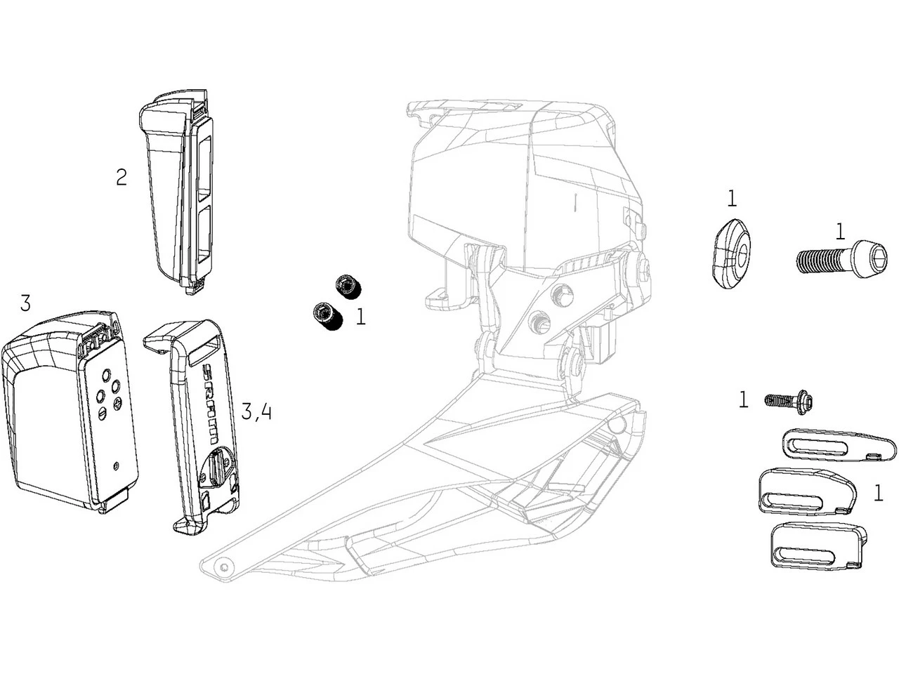 SRAM Ersatzteile Red / Force ETap AXS Umwerfer 3 SRAM Ersatzteile Red / Force ETap AXS Umwerfer