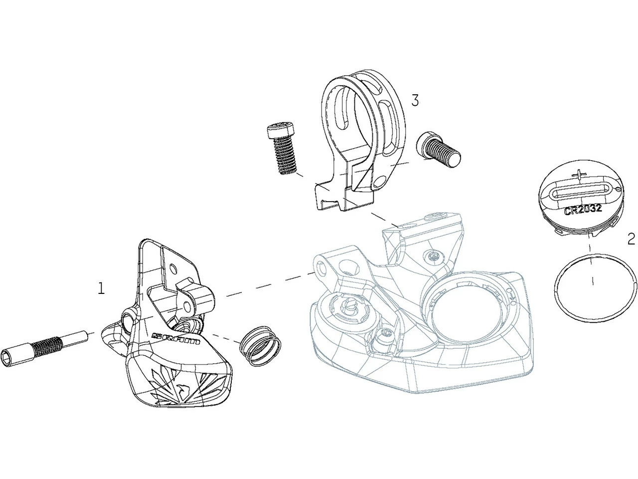 SRAM Ersatzteile XX1 / X01 Eagle AXS Schaltbremshebel 3 SRAM Ersatzteile XX1 / X01 Eagle AXS Schaltbremshebel