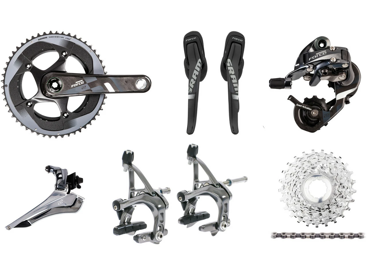 SRAM Force 22 Gruppe 2x11 39-53 GXP Mech. Felgenbremse 3 SRAM Force 22 Gruppe 2x11 39-53 GXP Mech. Felgenbremse