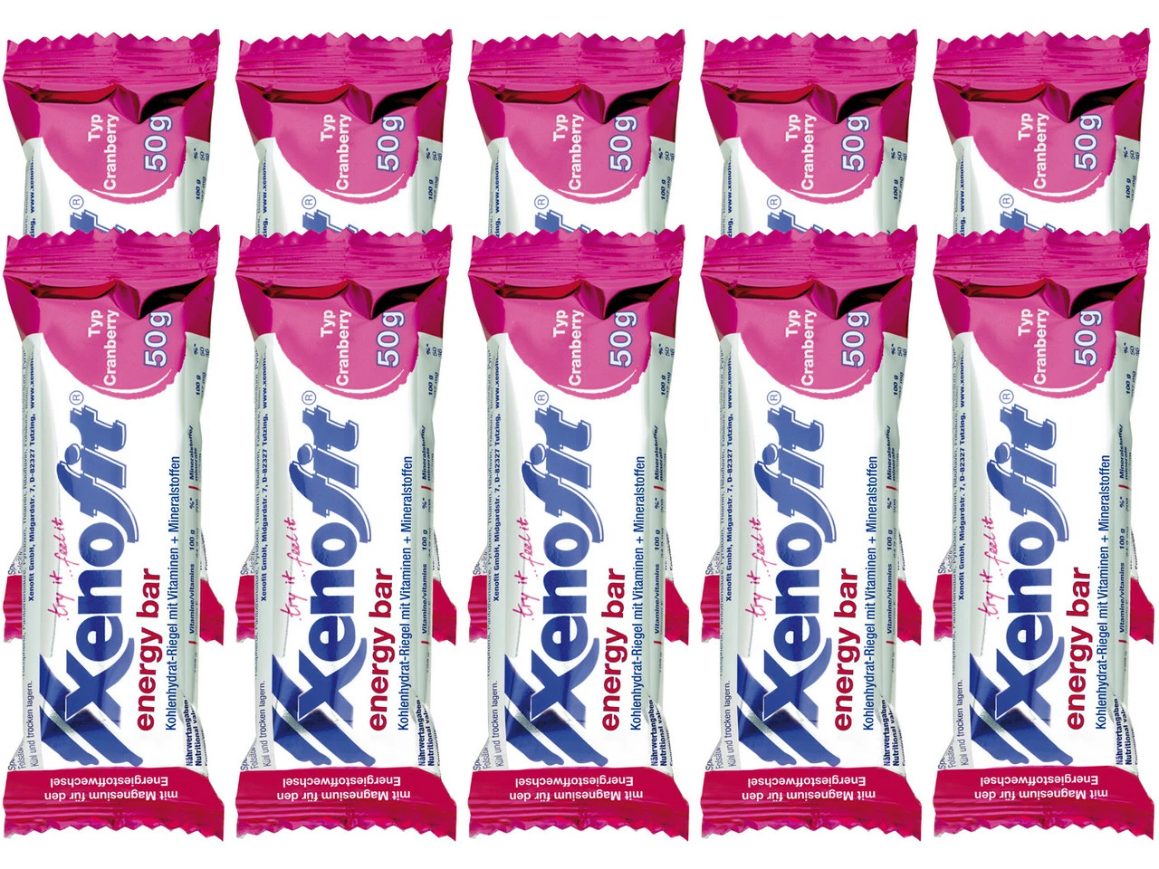 Xenofit Energy Bar Energieriegel - 10 Stück 4 Xenofit Energy Bar Energieriegel - 10 Stück – Bild 2
