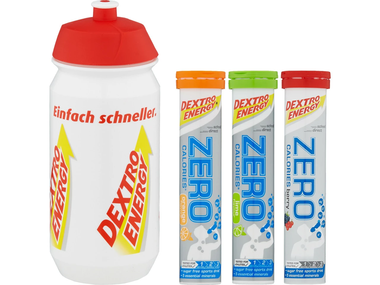 Dextro Energy Brausetabletten Zero Calories - 3 Stück Mit Trinkflasche 3 Dextro Energy Brausetabletten Zero Calories - 3 Stück Mit Trinkflasche