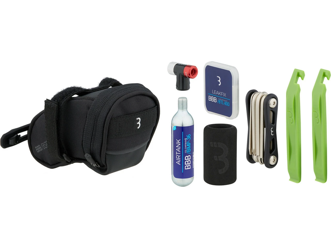 BBB CombiSet SpeedPack CO2 BSB-58 Satteltasche + Werkzeugset + CO2-Pumpe 3 BBB CombiSet SpeedPack CO2 BSB-58 Satteltasche + Werkzeugset + CO2-Pumpe