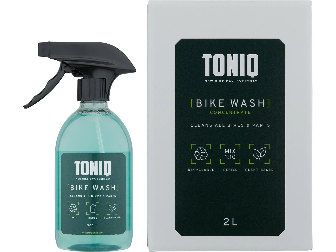 TONIQ Bike Wash Fahrradreiniger 500 Ml + 2 Liter Konzentrat Bundle 3 TONIQ Bike Wash Fahrradreiniger 500 Ml + 2 Liter Konzentrat Bundle