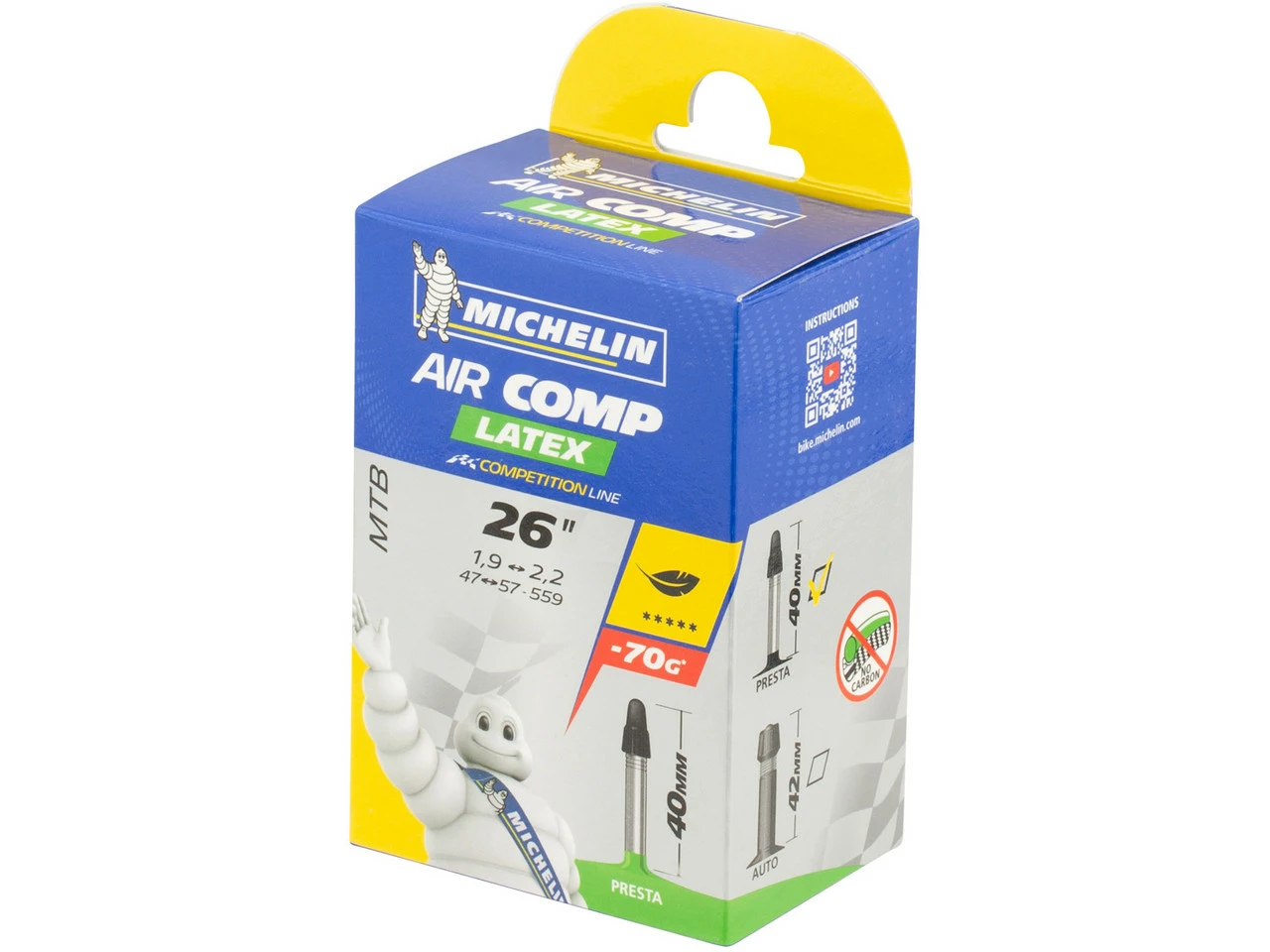 Michelin Schlauch C4 Aircomp Latex MTB Für 26" 4 Michelin Schlauch C4 Aircomp Latex MTB Für 26" – Bild 2